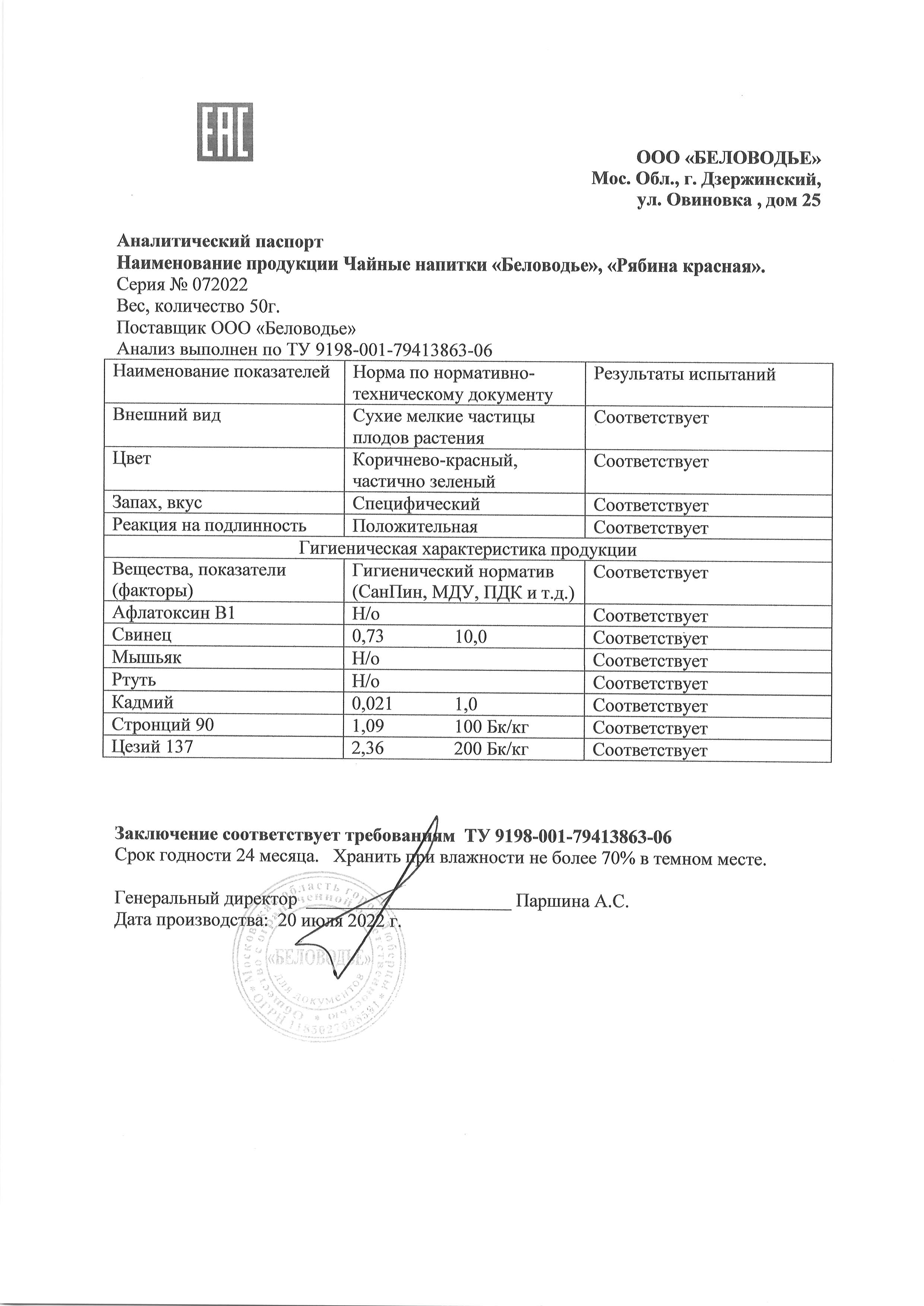 Паспорт №072022